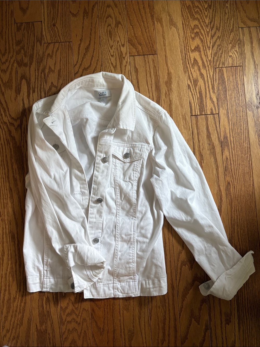 Croft & Barrow White Lightweight Denim Jacket